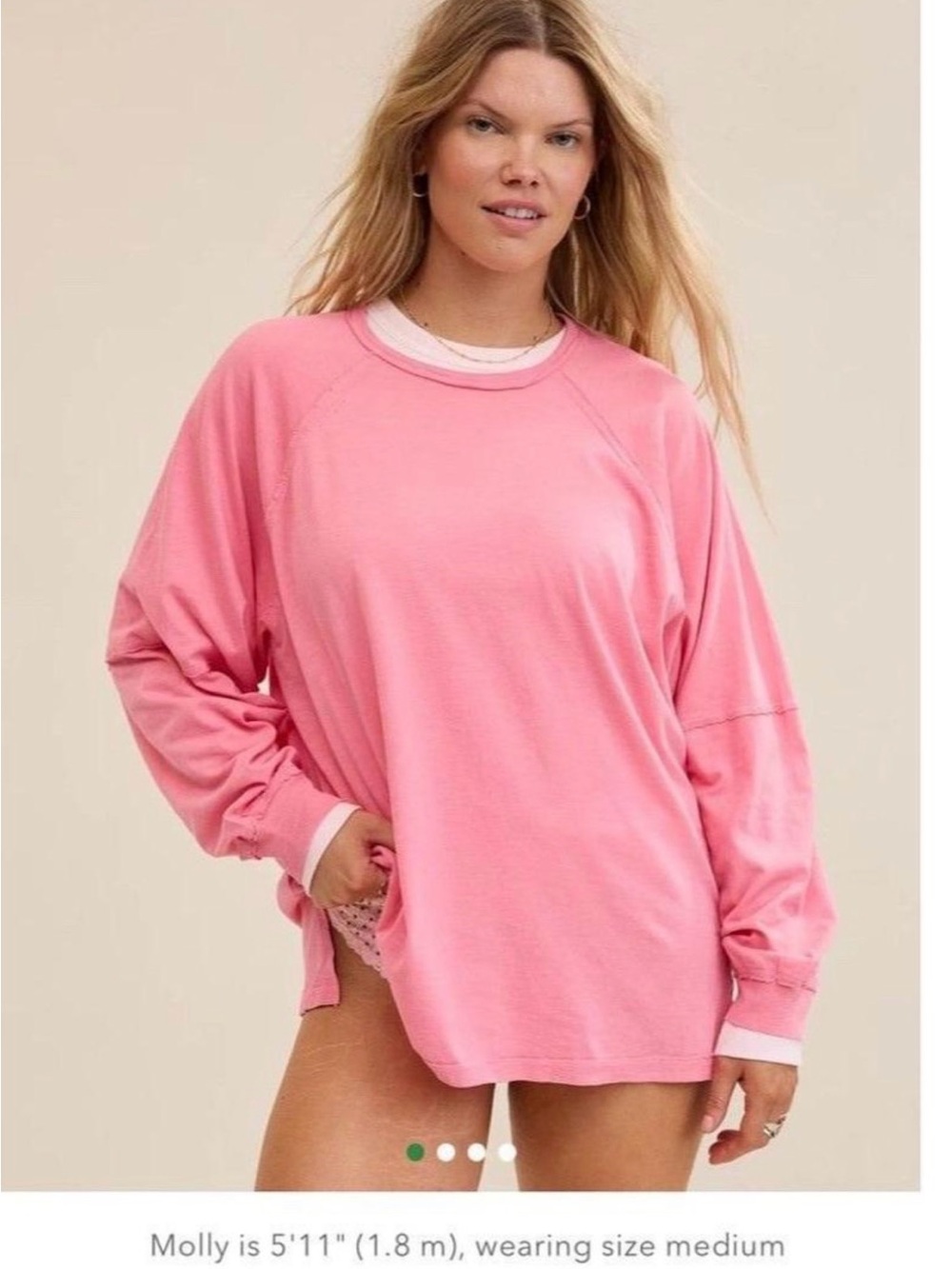 aerie Pink Long-Sleeve Crewneck Pullover